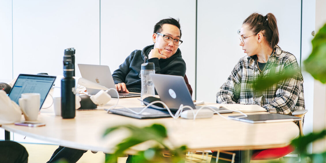 colleagues discussing at work